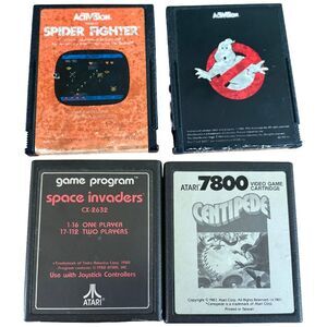 Atari Game Lot Centipede Space Invaders Ghostbusters Spider Fighter